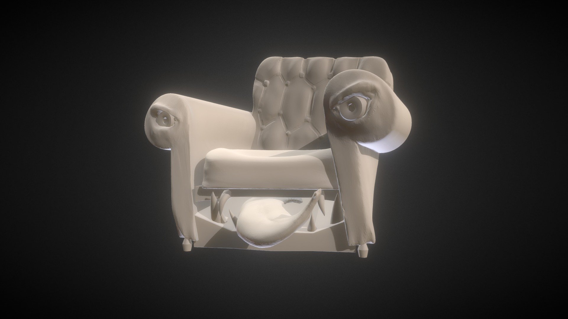 Sculptjanuary Day 23: Furniture

This furniture belongs to someone who adores lively sittings.
The tongue is more sensitive than it looks 3d model
