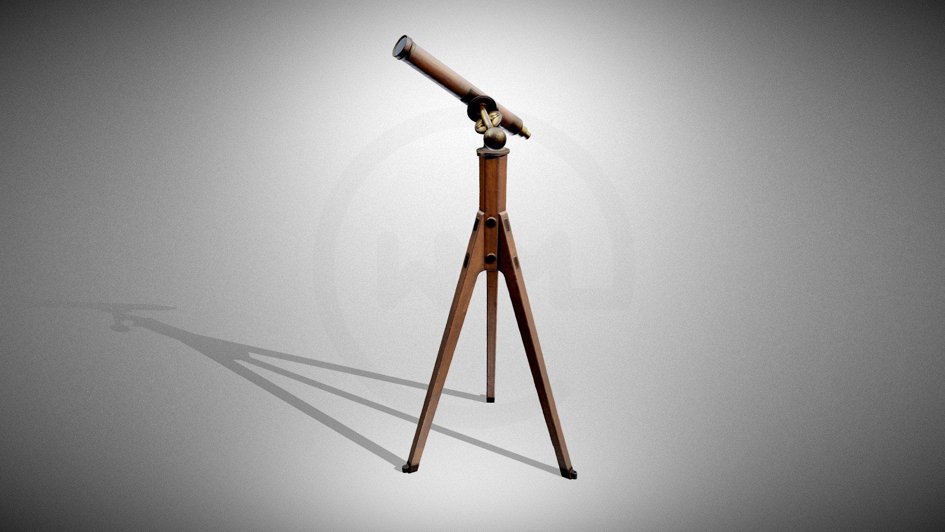 The presented item is a refracting telescope on a tall equatorial mount tripod. The tube is made of wood, the 8 cm diameter objective and the retractable eyepiece are fixed in brass rings at opposite ends of the tube. The spotting scope is attached to the declination axis, which ends in a spherical metal counterweight on the other side. The declination axis is movably attached to the hour-angle axis.
The telescope was of compact size and offered quick disassembly, making it a convenient portable instrument. It was brought to the Astronomical Observatory in Kraków in 1834 by Józef Łęski.

Time and Place of creation: 1832, Vienna, Munich, Germany

https://muzea.malopolska.pl/en/objects-list/2780

Inventory number: 16653; 1949/V

Museum: Jagiellonian University Museum Collegium Maius

Digitalisation: Digitalisation: RDW MIC, Virtual Małopolska project - Comet seeker - Download Free 3D model by Virtual Museums of Małopolska (@WirtualneMuzeaMalopolski) 3d model