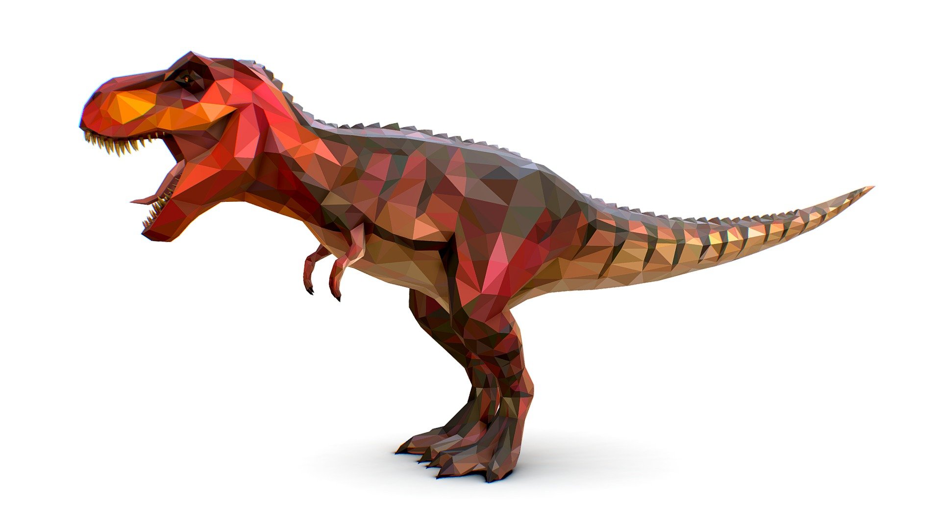 Dinosaur T- Rex Red Lowpoly Art Style Animal - Dinosaur T- Rex Red Lowpoly Art Style Animal - Buy Royalty Free 3D model by Oleg Shuldiakov (@olegshuldiakov) 3d model