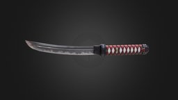 Tanto Knife Samurai (game ready asset) rpg, medieval, unreal, game-ready, dagger-blade, bladed-weapon, japanese-culture, knife, unity, game, pbr, gameasset, free, fantasy, dagger, blade, japanese, tantoknife, pixel-life, japanese-tanto, tanto-blade