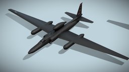 Lockheed U-2S Dragon Lady usaf, airplane, surveillance, aircraft, jet, reconnaissance, skunk, lockheed, cia, u-2, skunkworks, vehicle, lowpoly, military, gameasset, plane, dragon, lady, u-2s