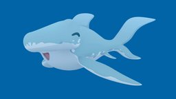 Happy Shark Swimming shark, swimming, photoshop, blender3d, animal, animation, stylized