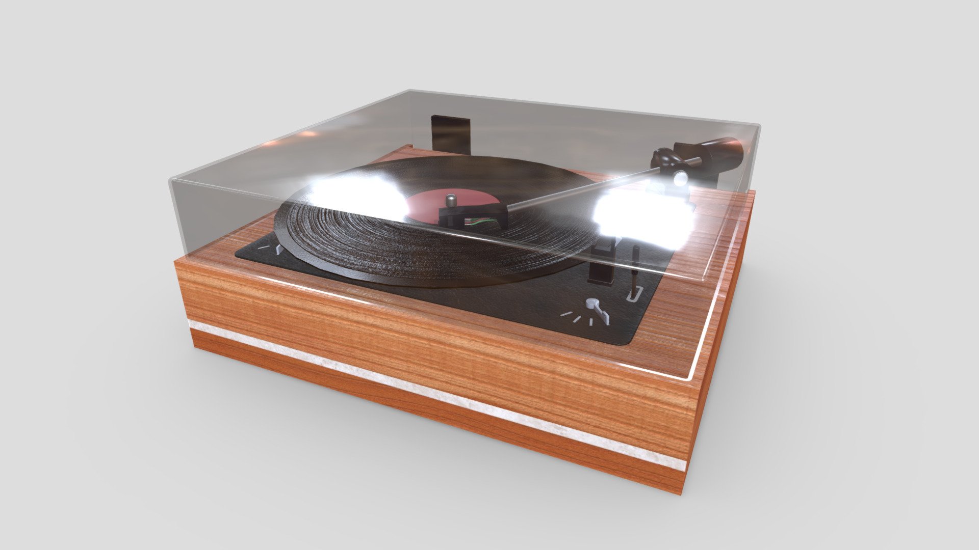 low poly 3d model of classic record player - Record player for vinyls - Buy Royalty Free 3D model by assetfactory 3d model