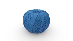 Blue Ball of Thread cloth, thread, seamstress, photogrammetry, blue, clew, model-314