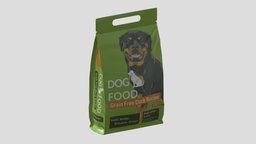 Dog Food Pack Low Poly food, cat, dog, plate, kitty, bowl, pet, bone, diner, feline, dish, drinking, meal, eating, supermarket, realistic, kitten, asset, game, 3d, pbr, low, poly, animal, container