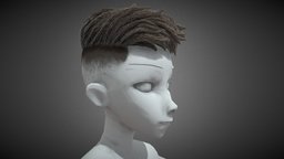 Male Hair Cards Style 9 hair, punk, realtime, african, afro, cards, dreads, fade, braid, dreadlocks, haircut, rocknroll, haircards, hairstyle, character, lowpoly, man, male, black, gameready