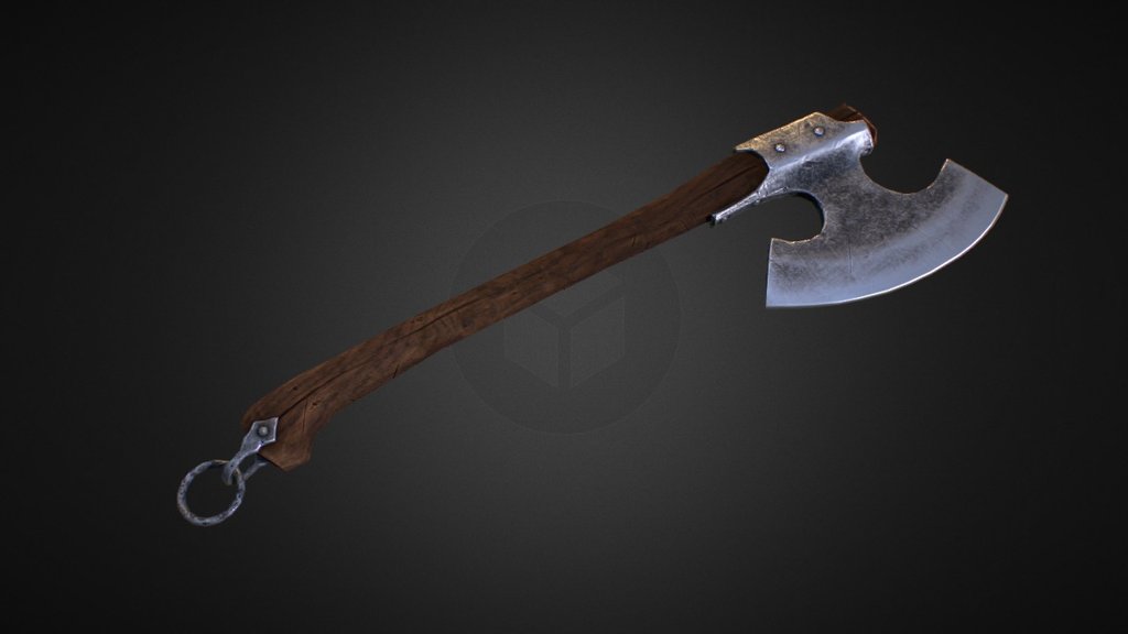 simple medieval axe - Axe - 3D model by LowSeb 3d model