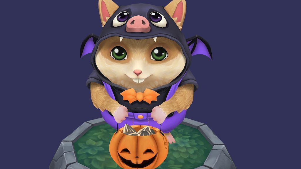 I could not let Halloween go by unnoticed, so I created this hamster in tribute of my pet, the hamster Sirius Grey 3d model