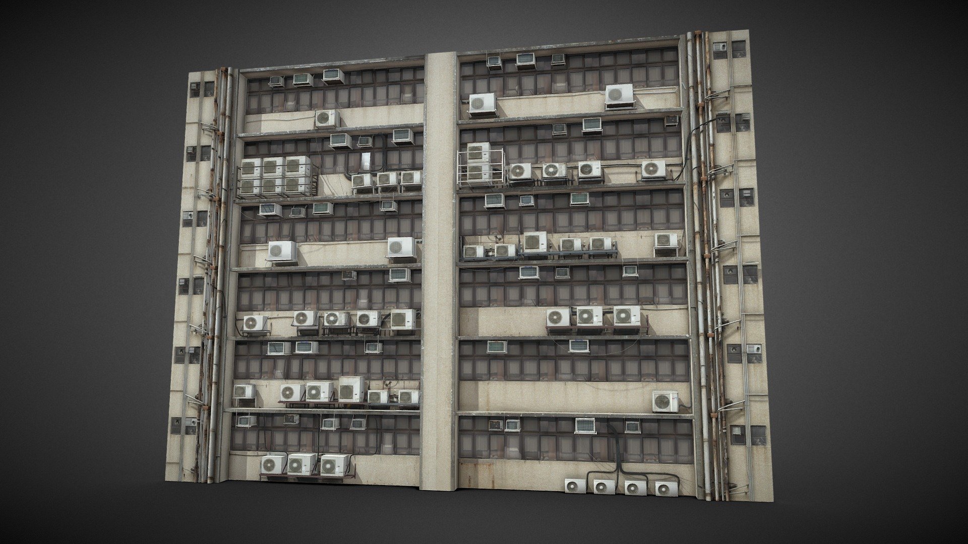 From the upcoming ‘’ Dystopian Asian Building Pack’‘ - Dystopian Asian Building #2 - Buy Royalty Free 3D model by carlcapu9 3d model