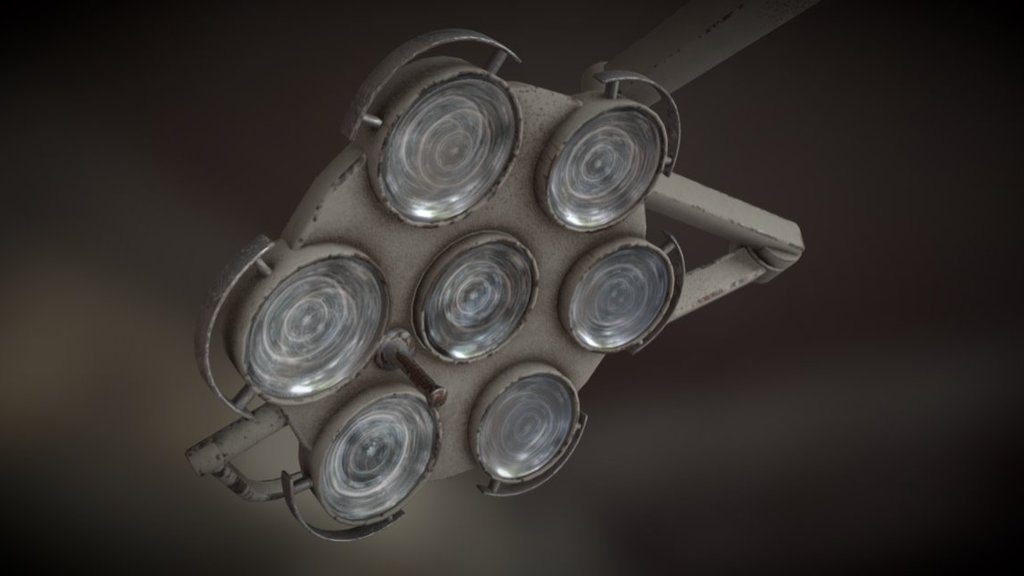 Old  surical lights based on insane aslylum references used in-game within the Unreal engine. Modelled in 3DS Max and textured in Zbrush, Substance Painter and Photoshop 3d model
