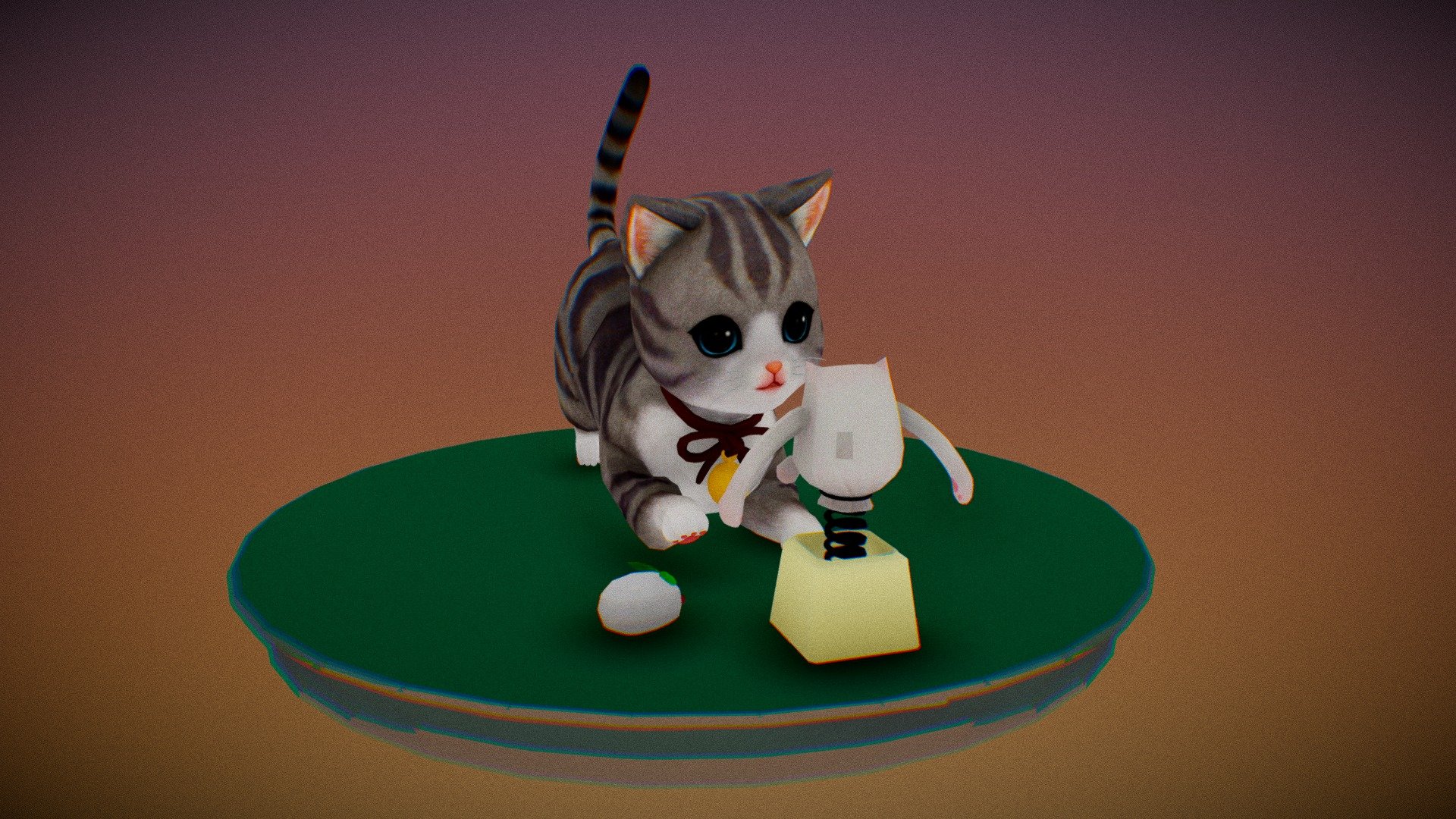 https://www.facebook.com/tinhinane.lynda/videos/2350525338611439/ - Cute kitten playing with a puppet - Buy Royalty Free 3D model by IMAKTeck-3D (@Lynda.Tinhinane) 3d model