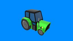Low Poly Cartoon Tractor