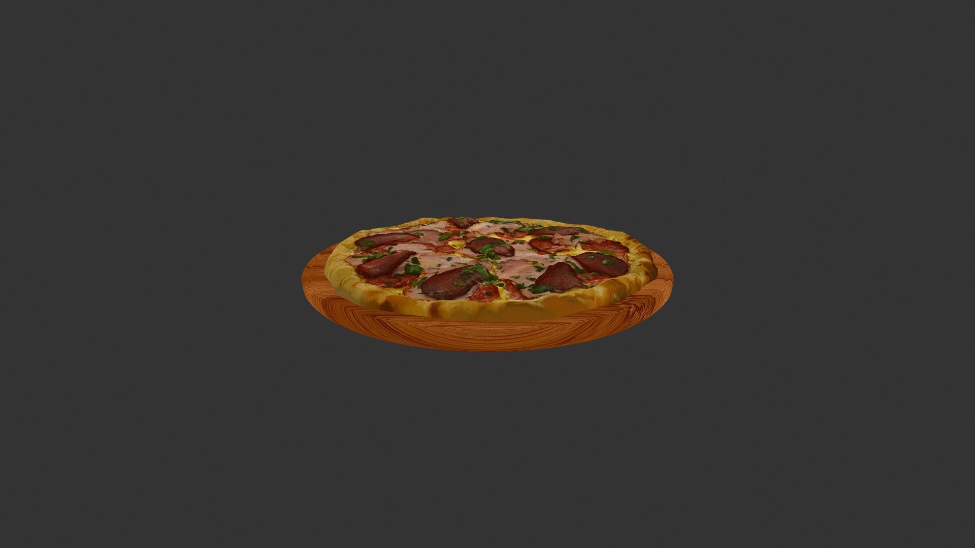 Піца Кватро ді Карне  (Meat_cheese_pizza) - 3D model by alex.alexandrov.a 3d model
