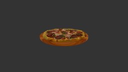 Піца Кватро ді Карне  (Meat_cheese_pizza) photoscanning, 3dmodel