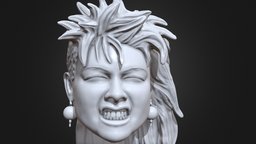 Cyndi Lauper 3D printable portrait sculpt face, people, 3dprintable, christmas, eighties, 3dprinting, woman, portrait3d, goonies, pop-star, portrait-female, cyndi-lauper, the-goonies, cyndi-lauper-3d-model, digital-portrait