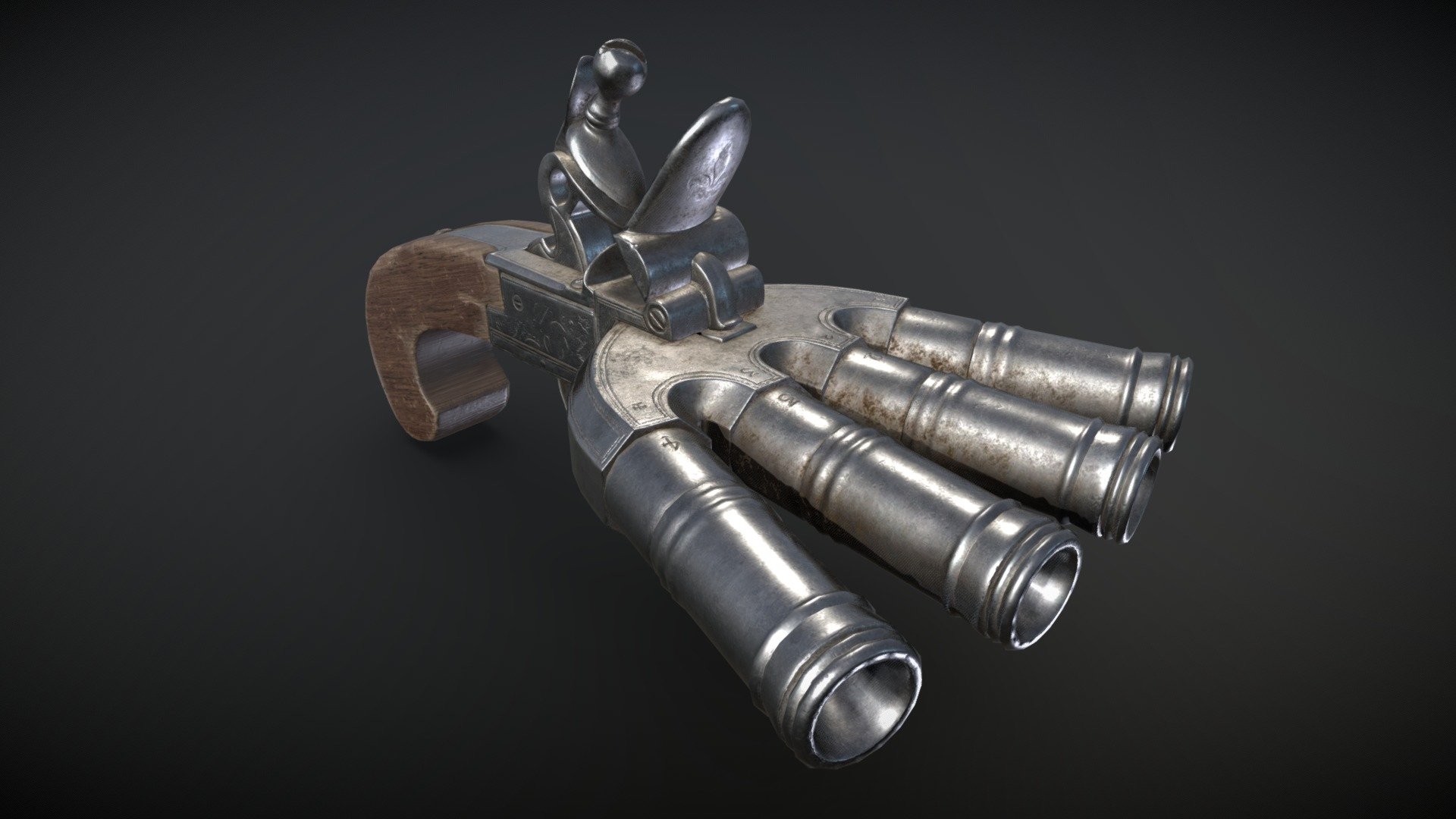 Duck Foot Pistol&hellip;  When you absolutely, positively got to kill every mutineer on the ship deck.

These &ldquo;duck foot
