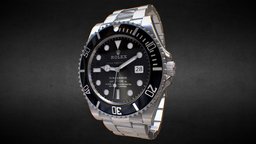 Rolex Submariner Date Bleck Watch jewellery, jewel, element, clock, luxury, vr, ar, metal, rolex, 3dsmax, cool, 3dscan, watch, 3dmodel