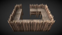 Medieval Wooden Palisade 4k