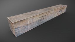 Square wooden bench