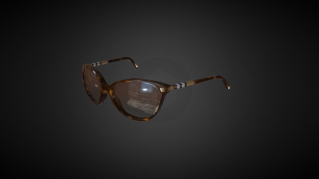 glass - Burberry Cat Eye Tortoise F /  Brown L G08C01-B - 3D model by LucidRealityLabs 3d model