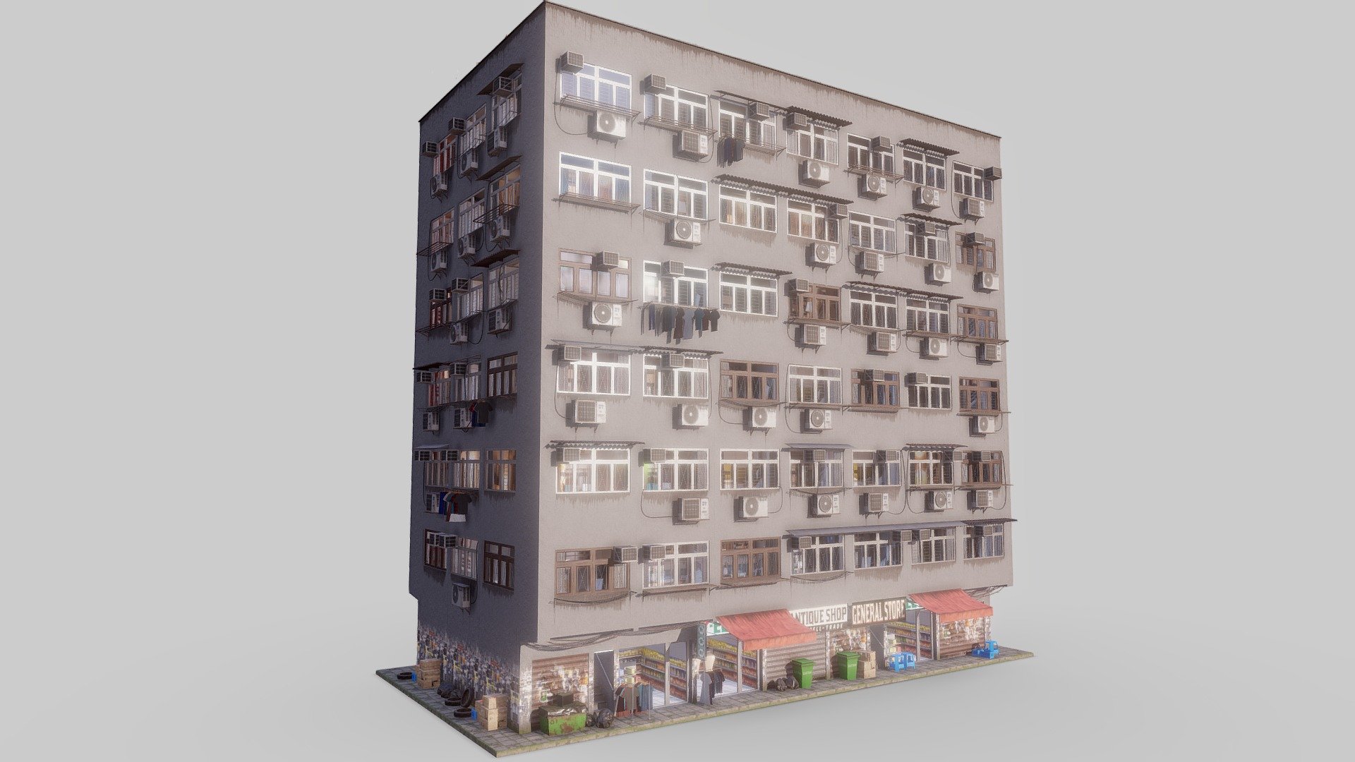 download the orignal format to use the geometry nodes of the build in blender 

This is a procedural building created with the help of geometry nodes of blender and can be used to create various type of build from only stores to a skyscraper. everything in this building is created by me and the geo nodes are also made by me. I did not use any person asset in the 
building 
https://www.artstation.com/artwork/KevkXy




the cars in this render are from https://sketchfab.com/comrade1280



I recently tried learning some geo nodes in blender so I hope you guys like it :) - Procedural Hong Kong building - Download Free 3D model by uday (@udayjeet) 3d model