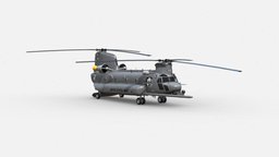 3d Model military helicopter flying, army, special, transport, transporter, chinook, machine, armament, forces, 3d, model, military, helicopter, mh-47