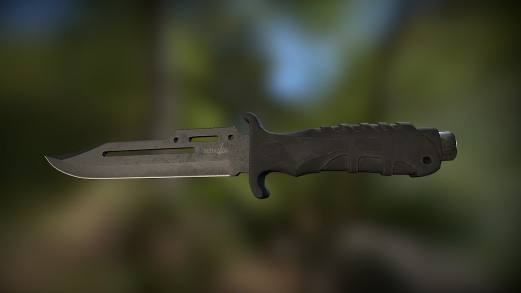 Survival Knife HK-1036 - 3D model by Dieter Tack (@DieterTack) 3d model
