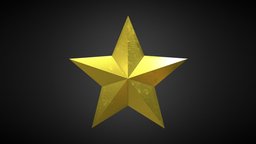 Gold Star star, low-poly, gold-star, golder-star, low-poly-star, gold-shape, 3d-star, 3d-gold-star, noai