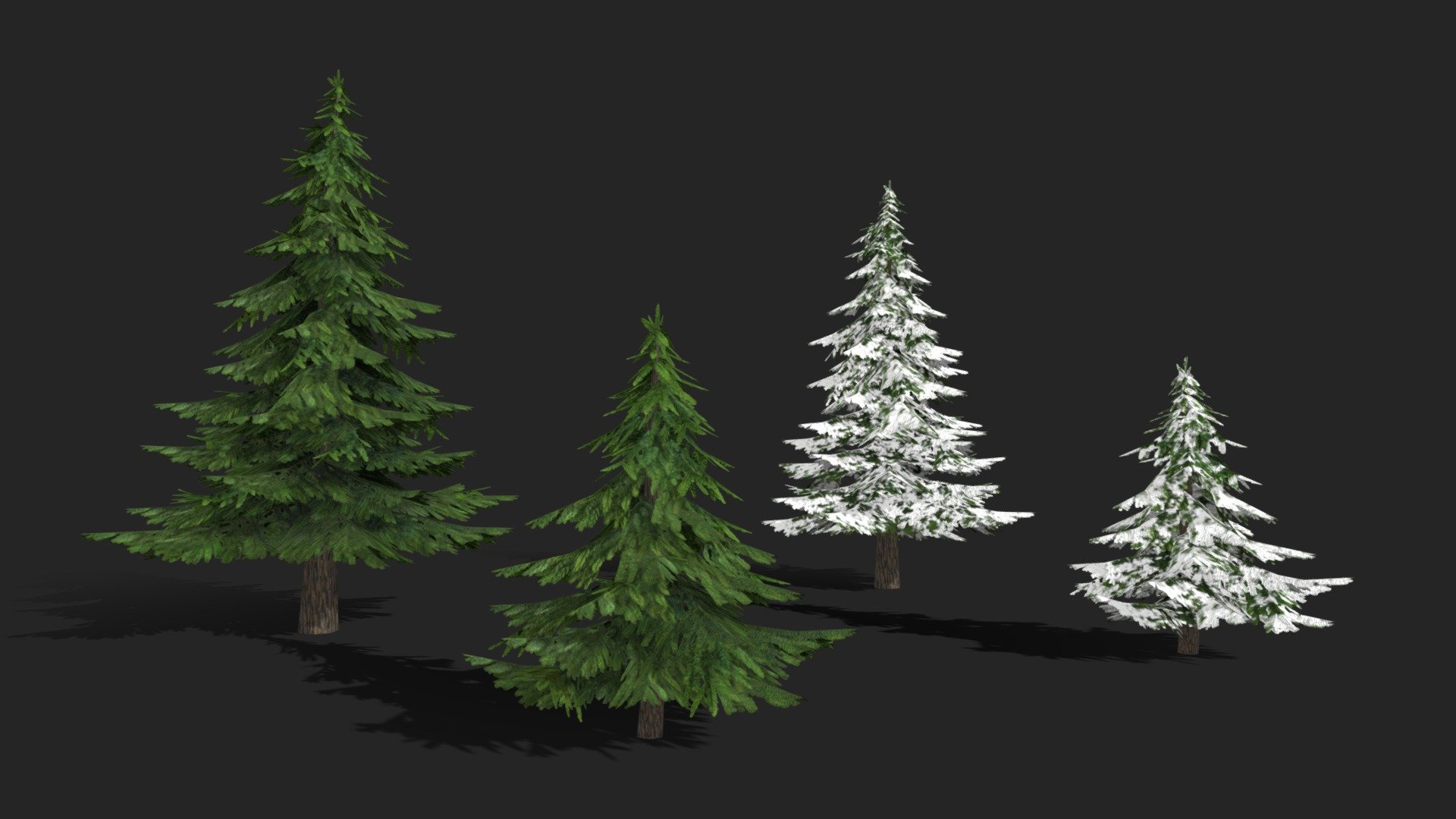 DISCOUNT - separate models are worth $10 each, but buying this model will save you $15!

Looking for stunning 3D models for your game or project? Check out our 3D low poly fir tree models set! Perfect for game development, real-time environments, or background use, these models are optimized for seamless integration into any game engine without sacrificing visual quality. Whether you need to create complex scenes or simple landscapes, these models will elevate your project to the next level. Don't miss out on this opportunity to enhance your project with our high-quality 3D models!

Big Fir Tree:

774 polygons

1141 vertices

2 mesh objects

Snow version of the texture

Small Fir Tree:

376 polygons

578 vertices

2 mesh objects

Snow version of the texture

Both models are centered at 0,0,0 origin.

All textures are in 512 x 512 resolution (for even better game optimization).

Models have real-world scales. Measurement unit used for models: Meters.  

Good Luck! - Fir Trees (LowPoly) - Buy Royalty Free 3D model by Flystyler 3d model