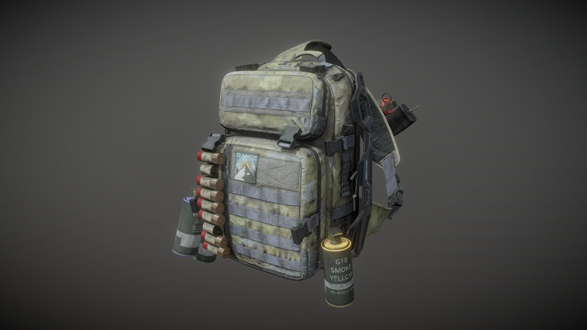 Tactical Sling BackPack lowpoly modeling.
This modeling is optimized for PBR 3d model