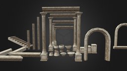 column . Column with arch. Stone column in, front, vase, for, materials, column, with, arch, a, the, beautiful, roses, stone, house, building, of
