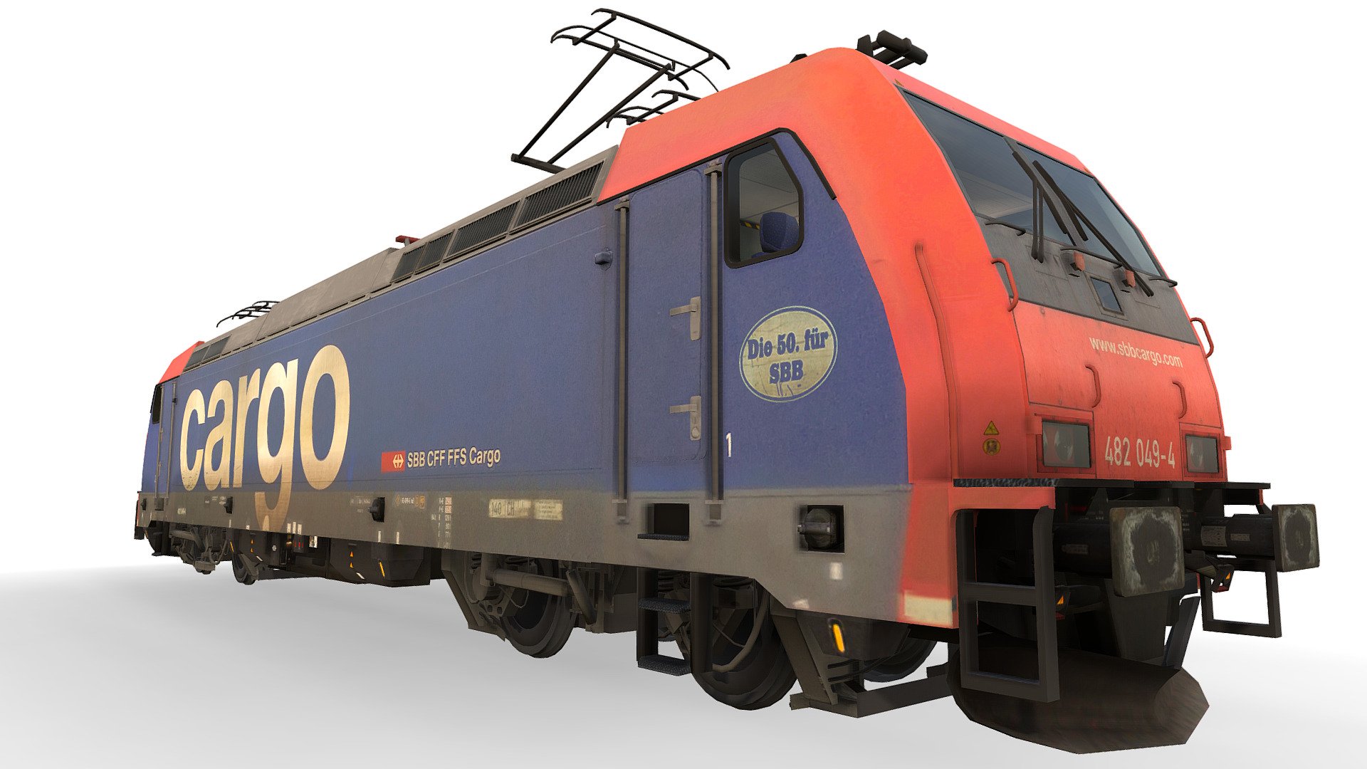 Locomotive Class 185 - RE482 049-4 - SBB - Buy Royalty Free 3D model by cj187 3d model