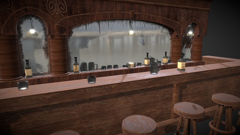 Part of a bigger Saloon diorama that I am working on at the moment 3d model