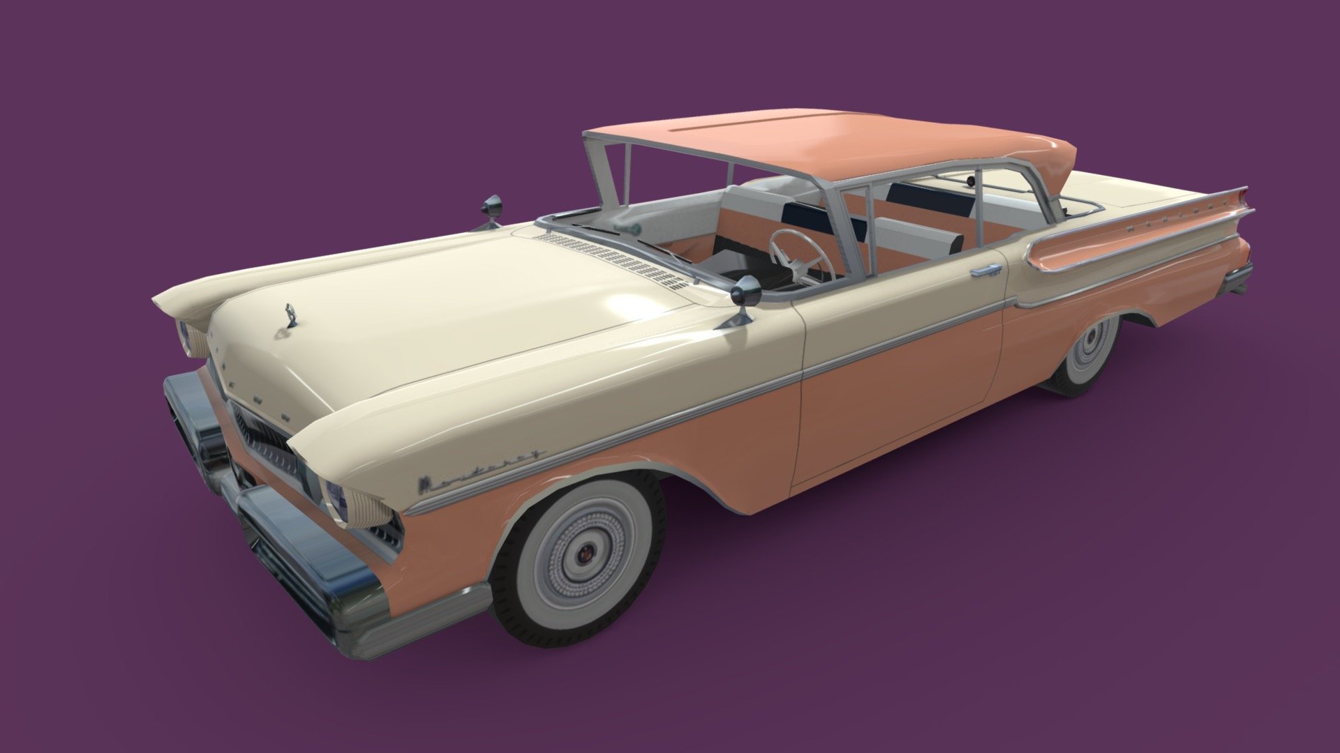 Here's a 1957 Mercury Monterey.  It's the two headlight version 3d model