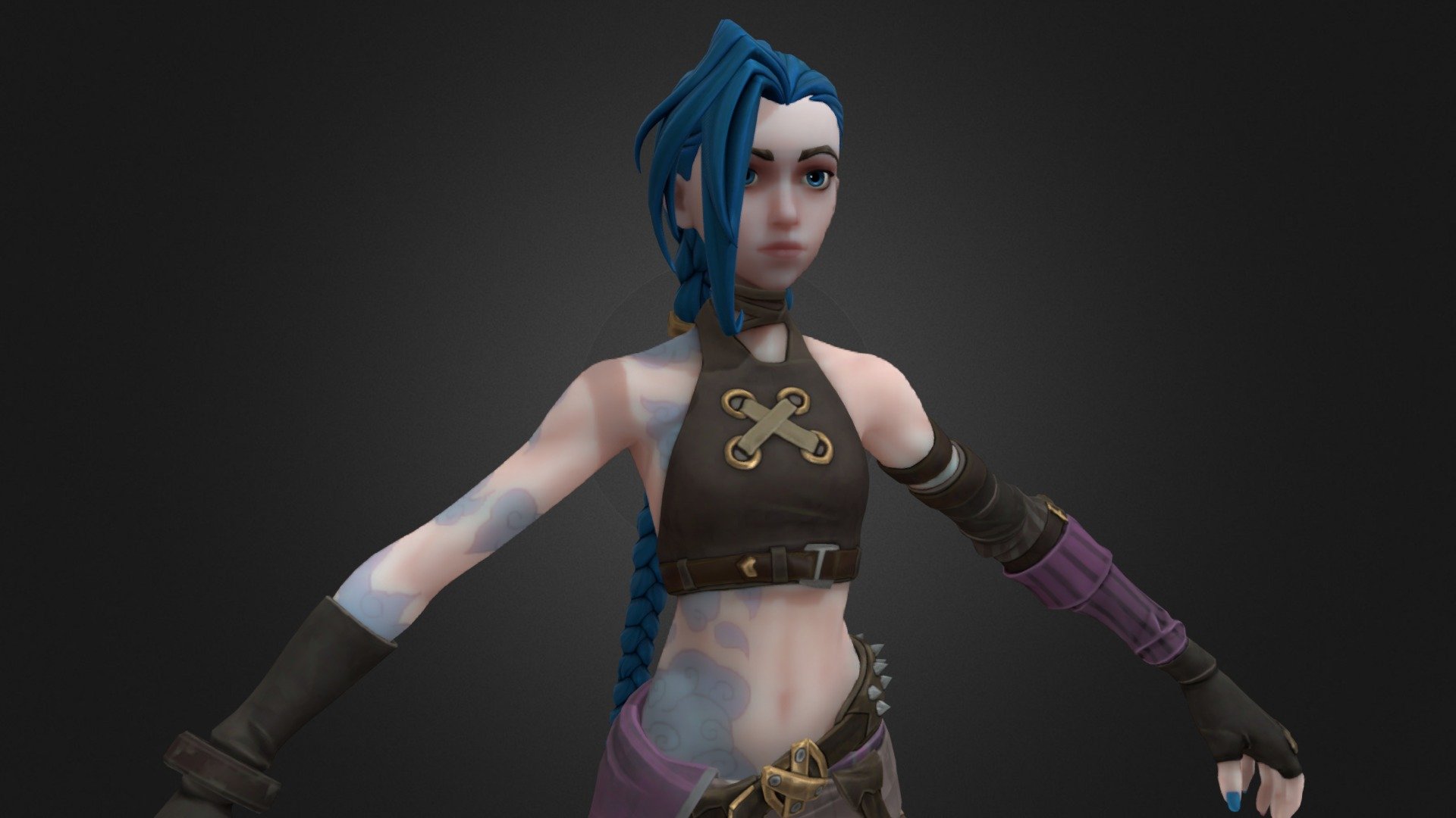 Jinx from Arcane in Fortnite Style

Arcane Jinx original character from League of Legends by Riot Games.
Models and textures made by Epic Games, inc; and its developers.

Needs: Blender 2.80+

Doesn't have IK or animations 3d model
