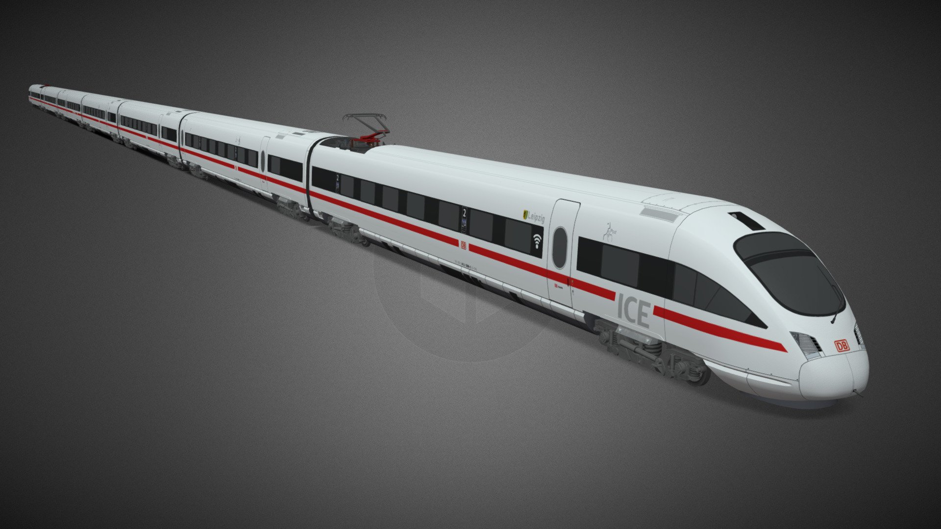 Deutsche Bahn ICE T with 7 cars. This model was originally made as an asset for the game Cities: Skylines. There are simplifications to the texture and model to keep it optimised for the game 3d model