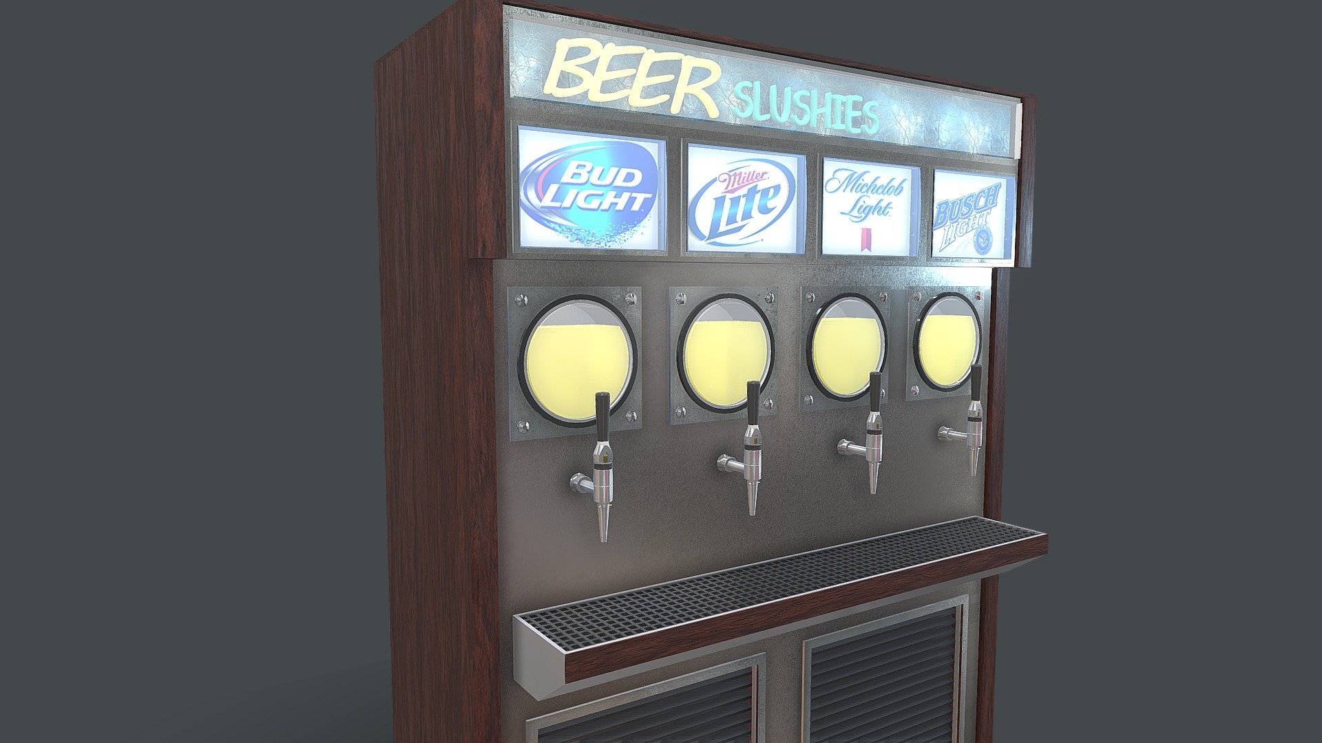 Beer Slushy Dispenser Machine.  This is something I made up for fun. Hope you can find a use for it.

This model is free. If you'd like to make a donation below, that would be great!

 - Beer Slushy Beverage Dispenser Machine - Download Free 3D model by jimbogies 3d model