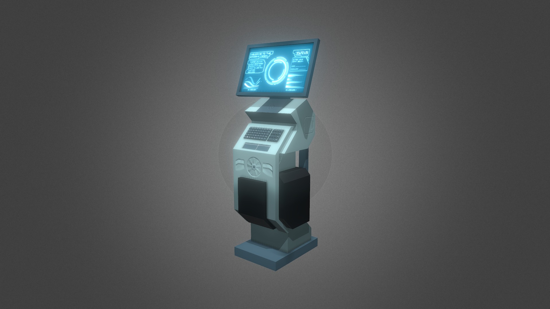 Trying to figure out a futuristic but simple PC design 3d model