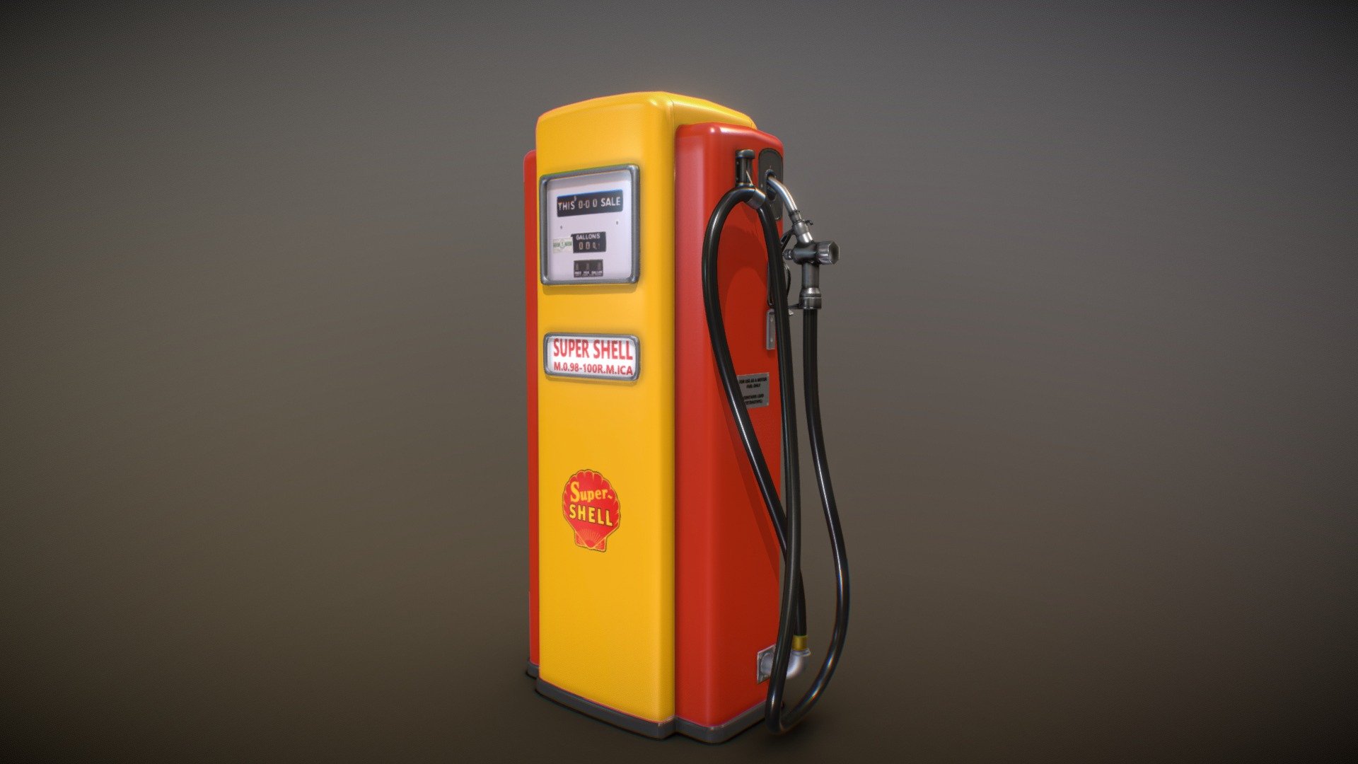 Vintage petrol pump - Vintage Petrol Pump - 3D model by @gabs3dm (@gabs3dm) 3d model