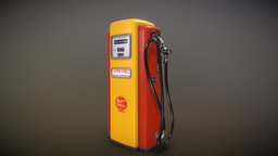 Vintage Petrol Pump pump, vintage, materials, petrol, old, count, 3d, pbr, low, poly, model