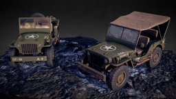 Military Jeep ww2, jeep, wwii, wip, old, mb, substance, blender, vehicle, art, pbr, substance-painter, military, usa, car, war