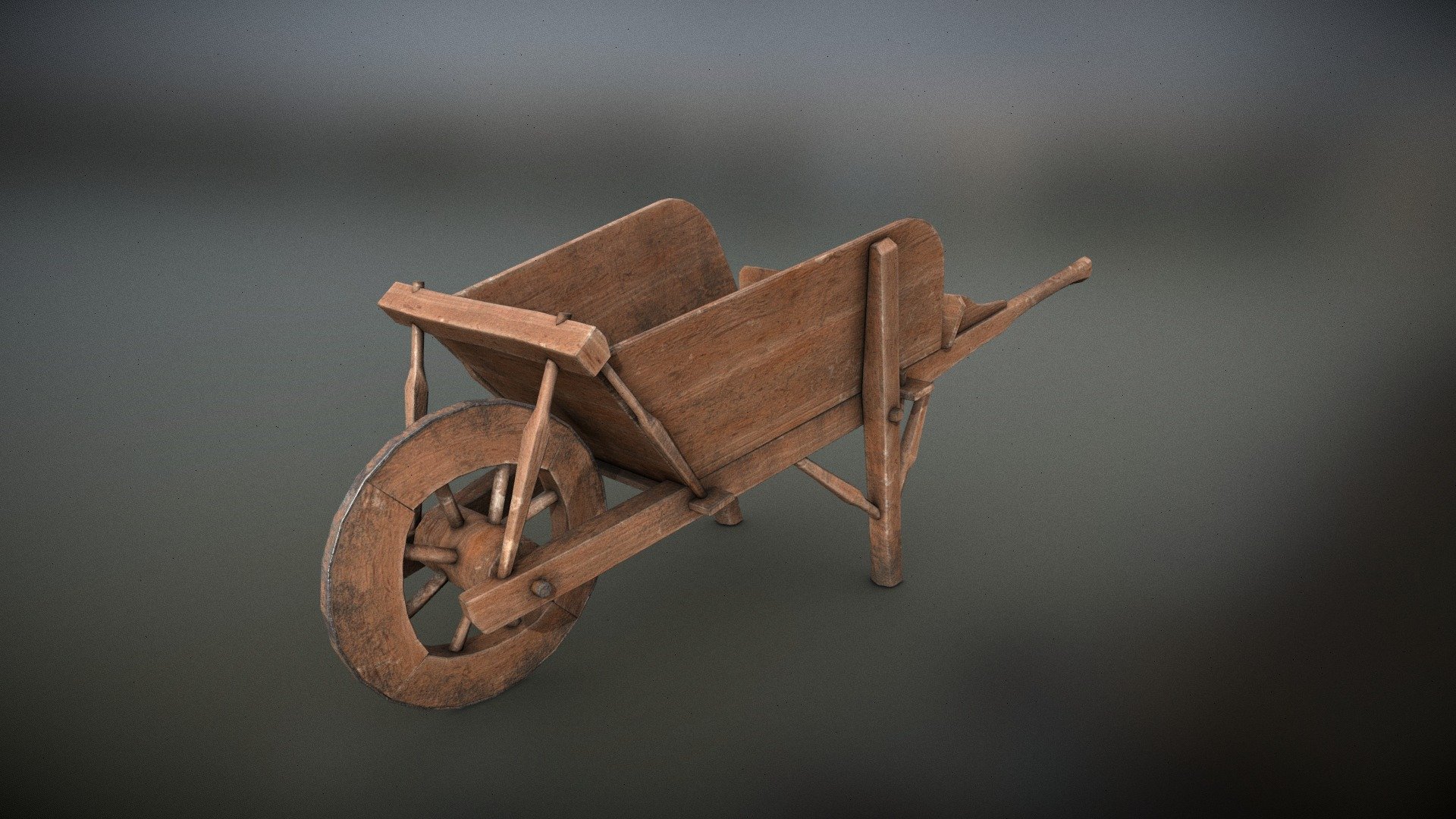 Wheelbarrow, almost fully made from wood.

Based on a museum model from the Netherlands from 1865.

Model is pbr textured - Wooden wheelbarrow - 16th to 19th century - Buy Royalty Free 3D model by Mr. The Rich (@MrTheRich) 3d model
