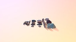 Low Poly Stone Big Pack pack, stones, package, low-polly, low-poly-model, low-poly-game-assets, stone, rock