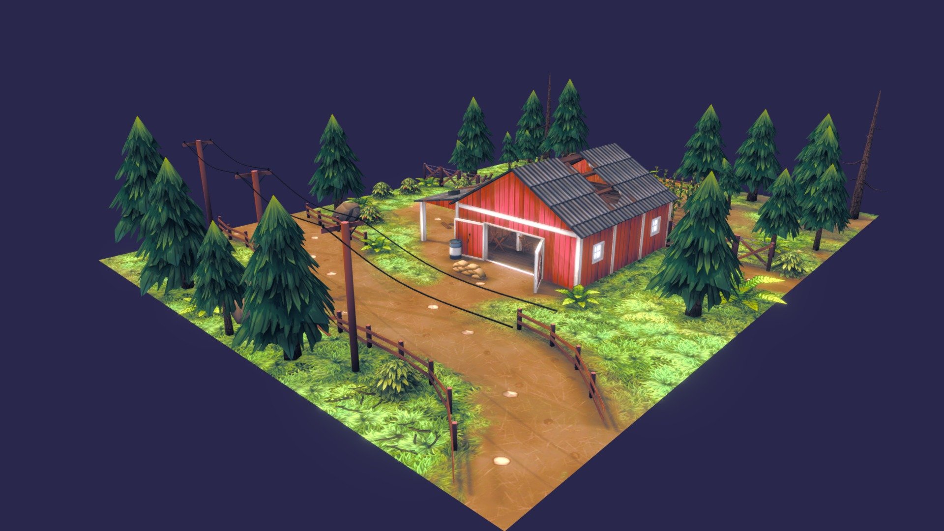 Part of SurrounDead - Survival Game Assets - Barn - 3D model by Justwo 3d model