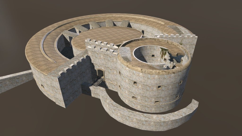 Part of the model for the island fortress on the Unity asset store 3d model