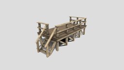 Wooden Platform Low Poly wooden, platform, vintage, nails, 3d, low, poly, model, wood