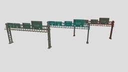 highway bypass with 4k pbr textures highway, road, sign, poster, banner, roadway, bypass