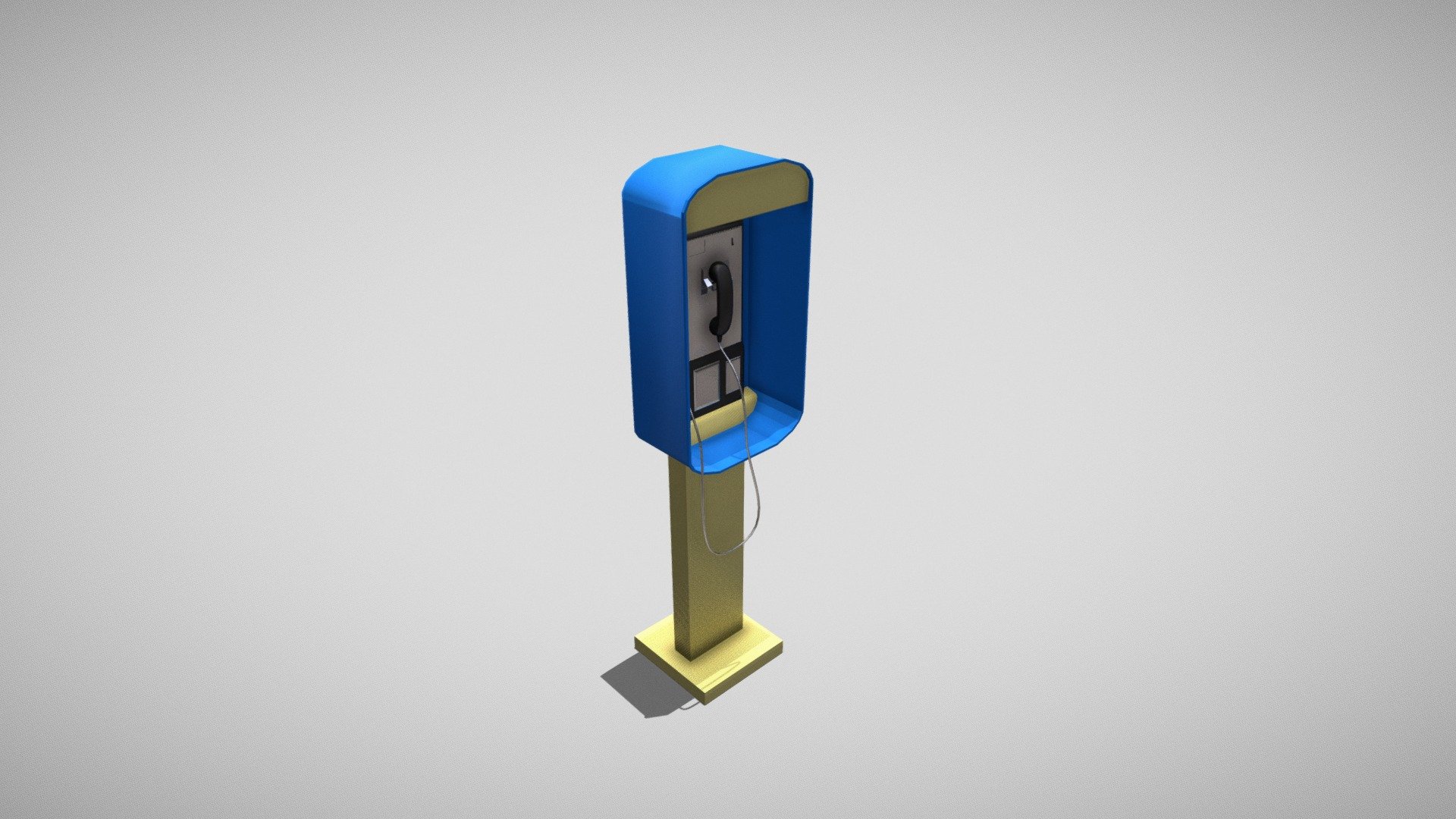 Cartoonish telephone booth.
This model only have materials. No normal map or textures.
Great for simple animation, 3d art or maybe stylized game.

CC Attribution
!Free to use but it would be nice to give some credit! - Cartoon Telephone booth - Download Free 3D model by SamRi (@Samiri) 3d model