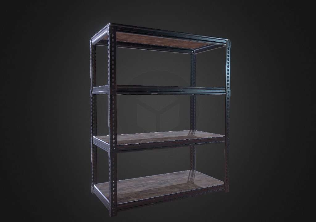 Garage Shelf Game Asset - 3D model by 3dboer 3d model