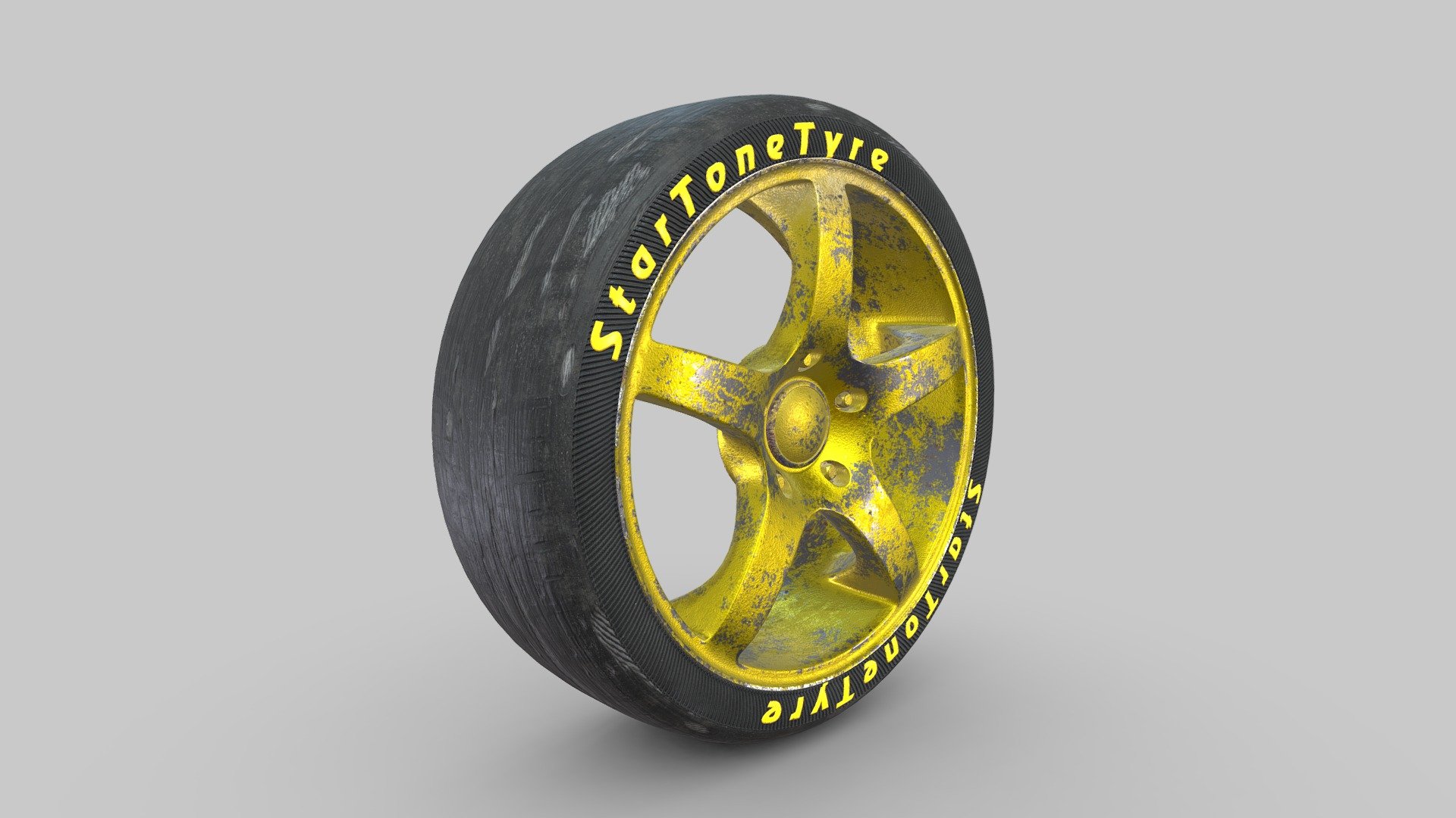 3d model-Disc+Worn tire - АОБ Tire+ Disc 1 - 3D model by StarTone 3d model